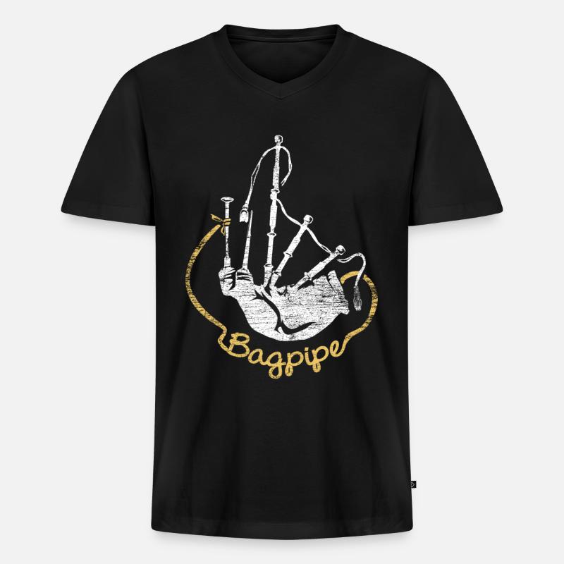 Dudelsack - Männer Premium Bio T-Shirt mit V-Ausschnitt - Schwarz