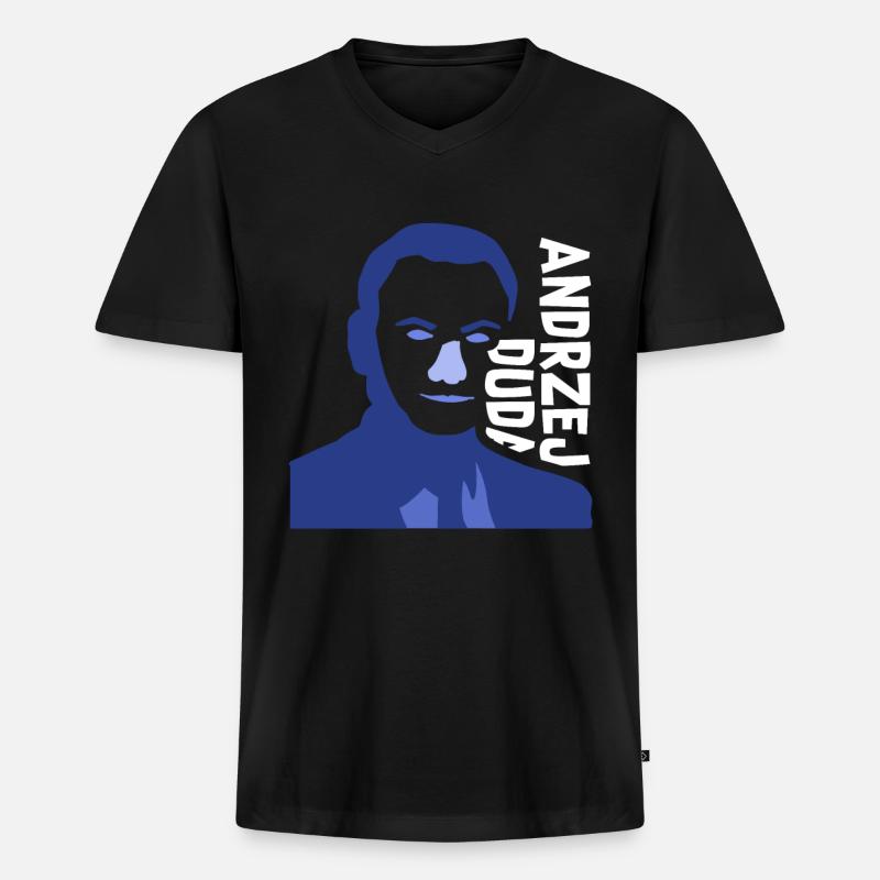 Andrzej Duda - Männer Premium Bio T-Shirt mit V-Ausschnitt - Schwarz