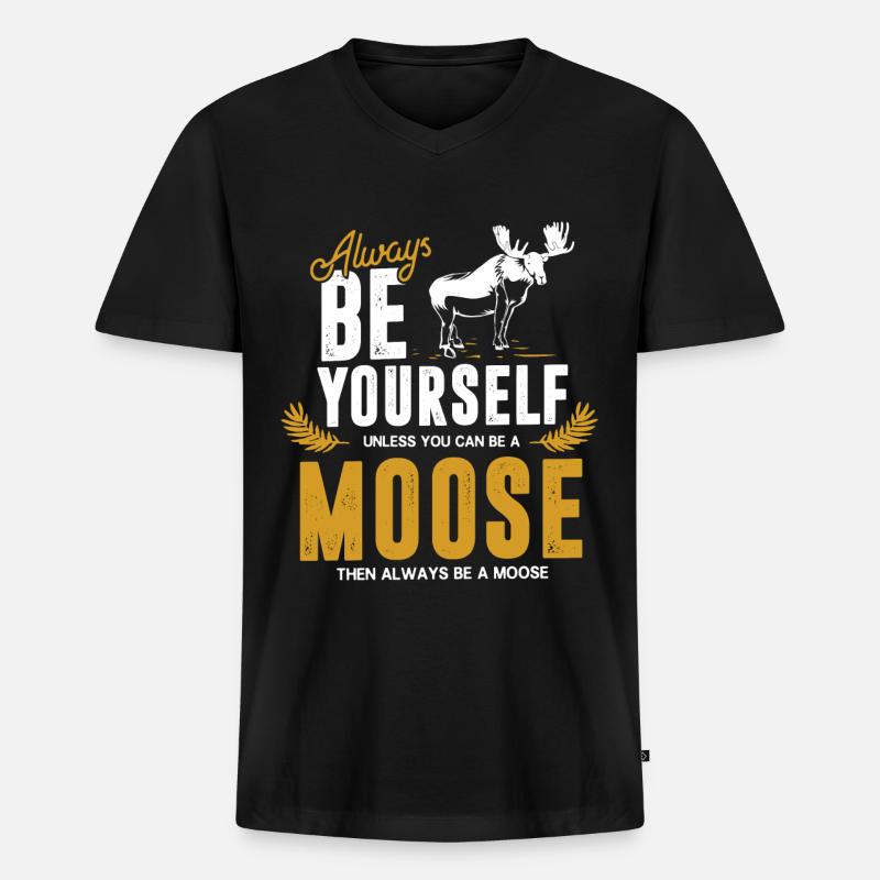 Elche - Männer Premium Bio T-Shirt mit V-Ausschnitt - Schwarz