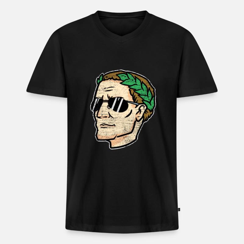 Julius Ceasar Geschenk - Männer Premium Bio T-Shirt mit V-Ausschnitt - Schwarz