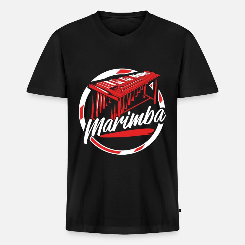 Marimba - Männer Premium Bio T-Shirt mit V-Ausschnitt - Schwarz