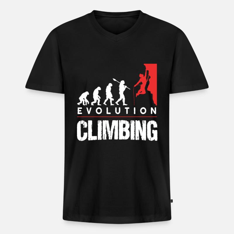Climbing Evolution Climbing Boulderer - Men's Premium Organic T-shirt with V-neck - black