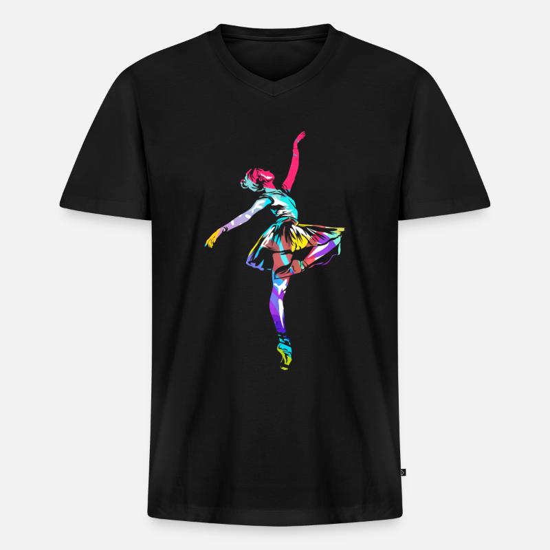 Ballett Polygon - Männer Premium Bio T-Shirt mit V-Ausschnitt - Schwarz