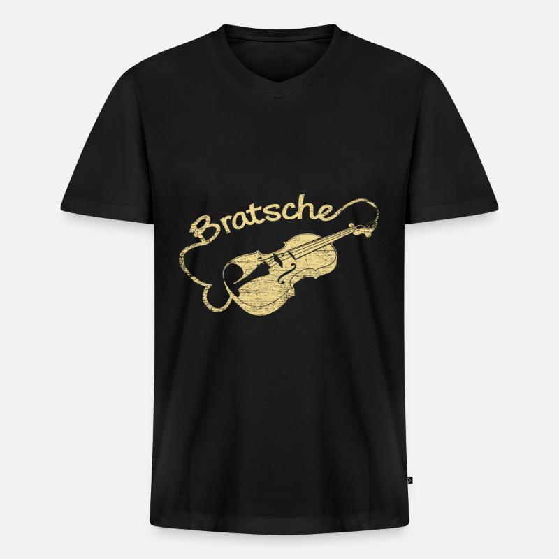 Bratsche Geschenk - Männer Premium Bio T-Shirt mit V-Ausschnitt - Schwarz