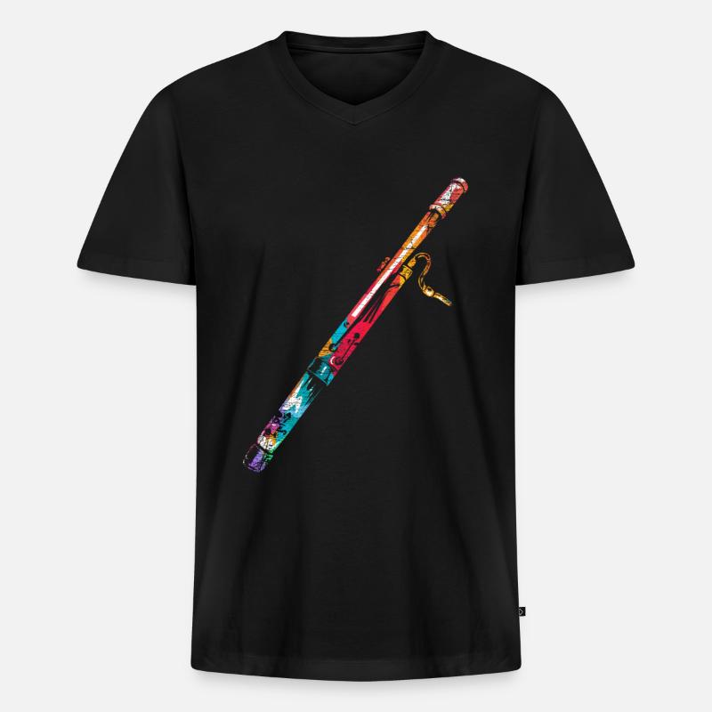 Fagott Geschenk - Männer Premium Bio T-Shirt mit V-Ausschnitt - Schwarz