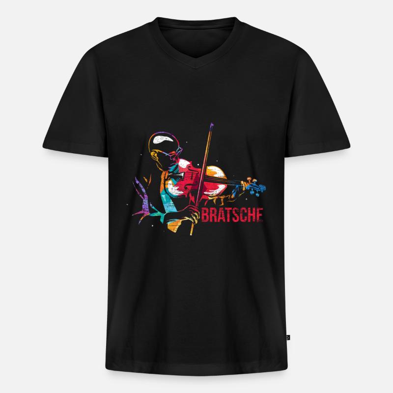 Bratsche Geschenk - Männer Premium Bio T-Shirt mit V-Ausschnitt - Schwarz