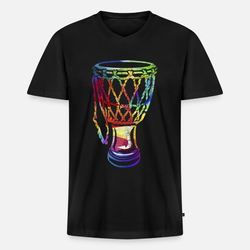 Djembe goblet drum gift - Men's Premium Organic T-shirt with V-neck - black