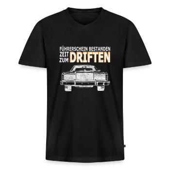 Führerschein - Männer Premium Bio T-Shirt mit V-Ausschnitt - Schwarz - Vorne - Nico (187cm)