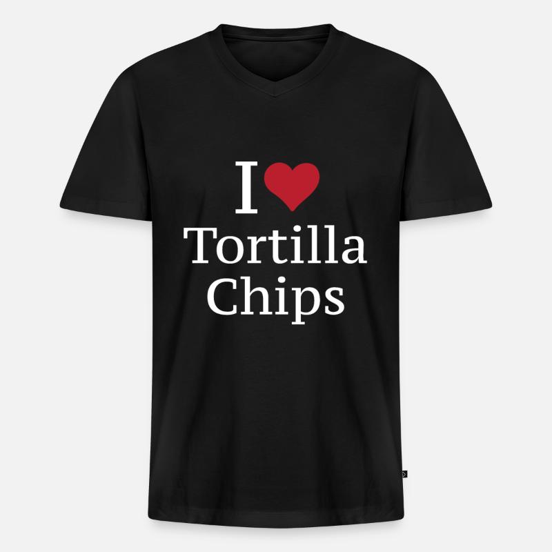 Tortilla Chips - Männer Premium Bio T-Shirt mit V-Ausschnitt - Schwarz