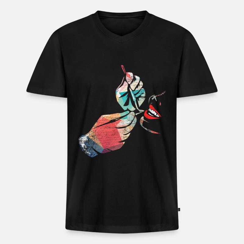 Zahnarzt - Männer Premium Bio T-Shirt mit V-Ausschnitt - Schwarz