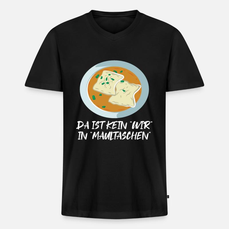 Maultasche - Männer Premium Bio T-Shirt mit V-Ausschnitt - Schwarz