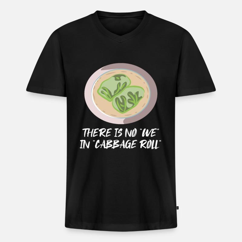 Kohlroulade - Männer Premium Bio T-Shirt mit V-Ausschnitt - Schwarz