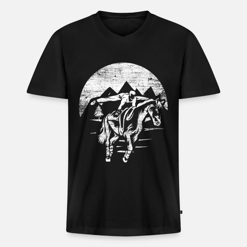 Voltigieren - Männer Premium Bio T-Shirt mit V-Ausschnitt - Schwarz