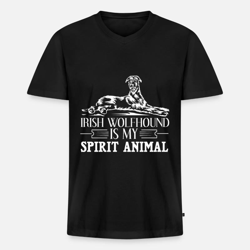 Irischer Wolfshund - Männer Premium Bio T-Shirt mit V-Ausschnitt - Schwarz