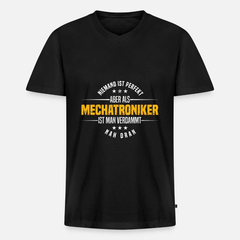Mechatroniker - Männer Premium Bio T-Shirt mit V-Ausschnitt - Schwarz