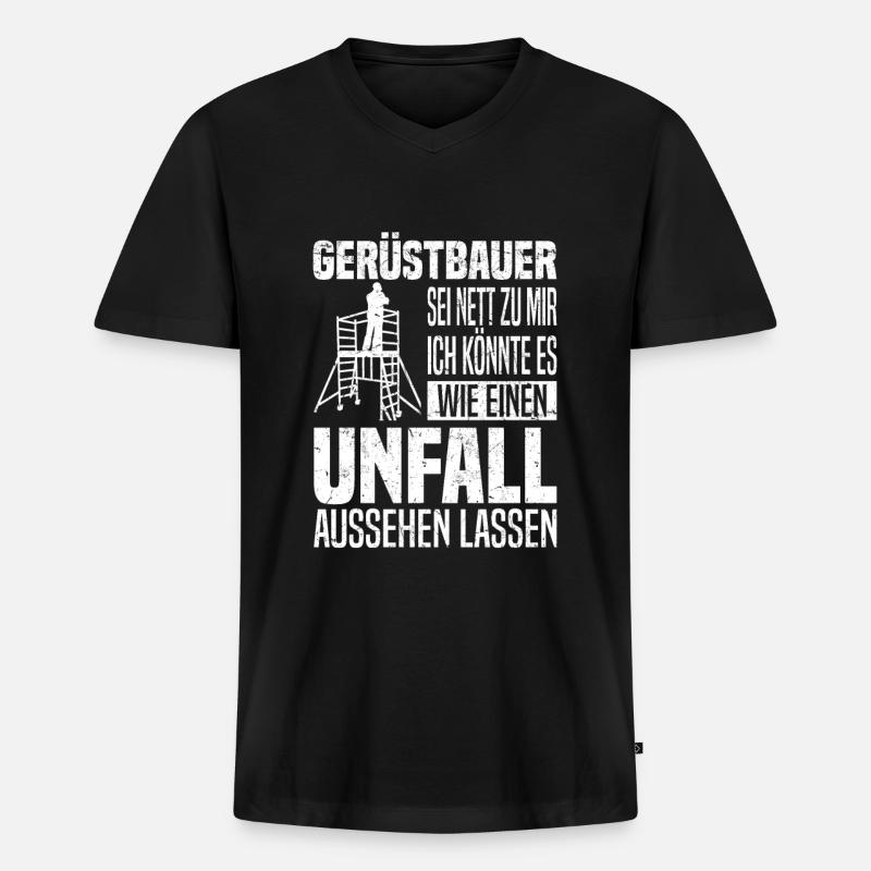 Gerüstbauer Gerüstbaumonteur Gerüstbau Beruf - Männer Premium Bio T-Shirt mit V-Ausschnitt - Schwarz
