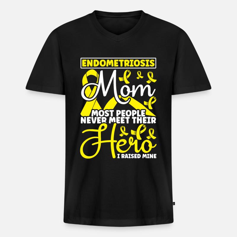 Endometriose - Männer Premium Bio T-Shirt mit V-Ausschnitt - Schwarz