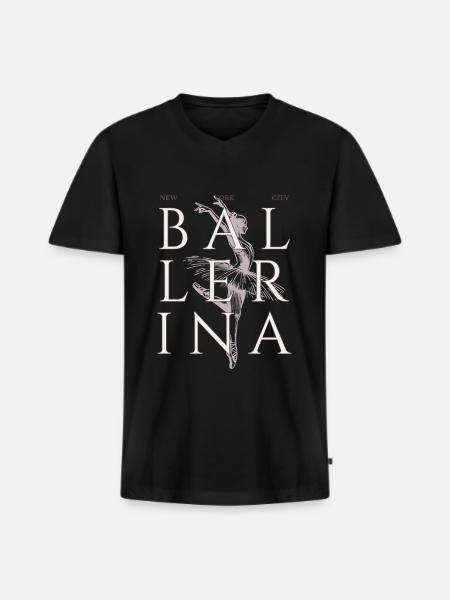 Ballerina Dance Dancer Gift - Men's Premium Organic T-shirt with V-neck - black