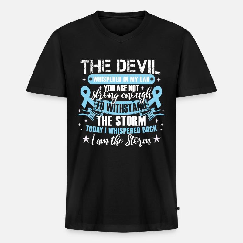 Darmkrebs-Krieger - Männer Premium Bio T-Shirt mit V-Ausschnitt - Schwarz