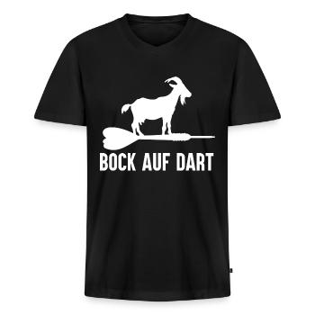 Bock Auf Dart - Darts Spruch Dart Spieler - Männer Premium Bio T-Shirt mit V-Ausschnitt - Schwarz - Vorne - Nico (187cm)