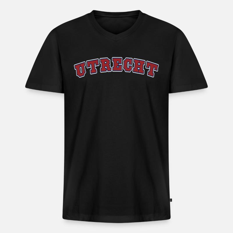 Utrecht - Männer Premium Bio T-Shirt mit V-Ausschnitt - Schwarz