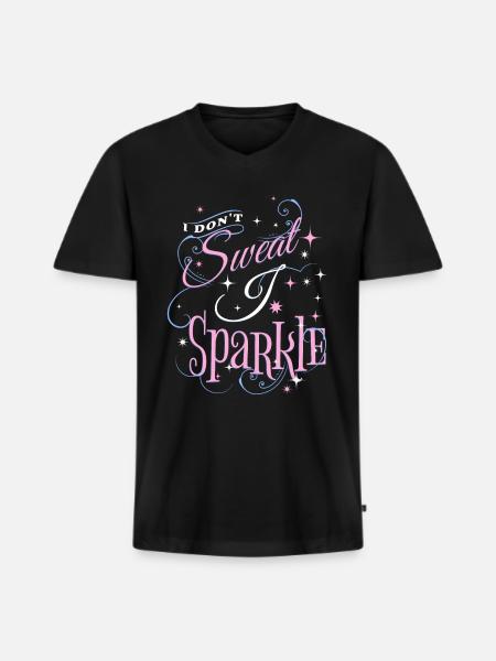 I DONT SWEAT I SPARKLE - Men's Premium Organic T-shirt with V-neck - black