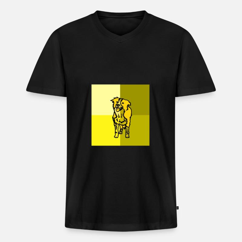 Hund und Hunde - Männer Premium Bio T-Shirt mit V-Ausschnitt - Schwarz