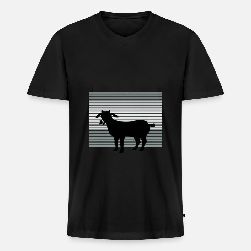 ziege - Männer Premium Bio T-Shirt mit V-Ausschnitt - Schwarz