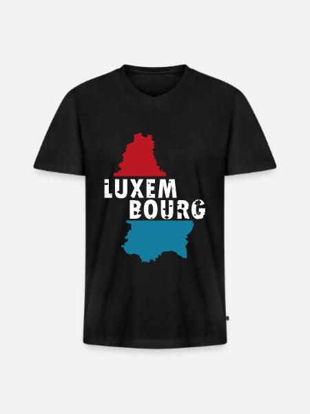 Luxemburg - Männer Premium Bio T-Shirt mit V-Ausschnitt - Schwarz