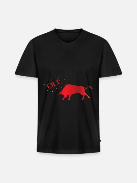 Spanien - Männer Premium Bio T-Shirt mit V-Ausschnitt - Schwarz