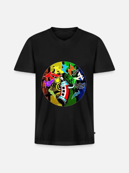 Graffiti graffiti - T-shirt encolure en V Premium bio Homme - noir