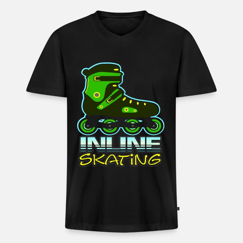 Inline skating - Männer Premium Bio T-Shirt mit V-Ausschnitt - Schwarz
