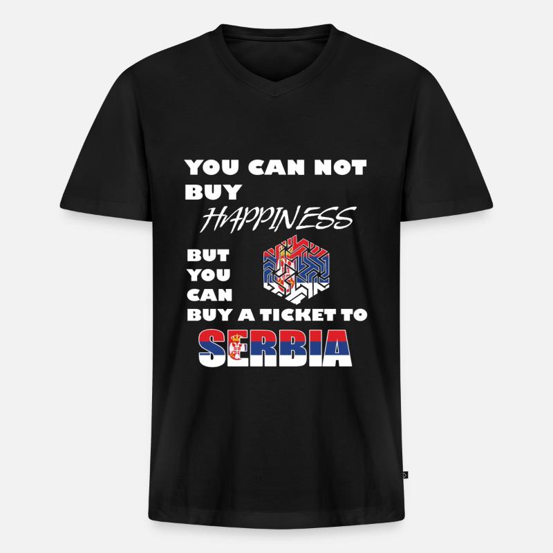 Serbien - Männer Premium Bio T-Shirt mit V-Ausschnitt - Schwarz
