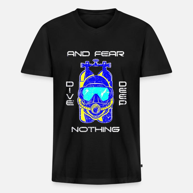Tauchen - Männer Premium Bio T-Shirt mit V-Ausschnitt - Schwarz