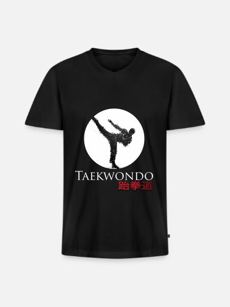 Taek Wondo - Männer Premium Bio T-Shirt mit V-Ausschnitt - Schwarz