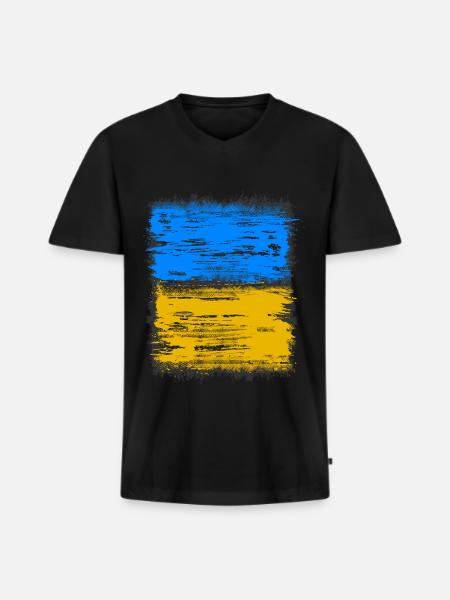 ukraine - Männer Premium Bio T-Shirt mit V-Ausschnitt - Schwarz