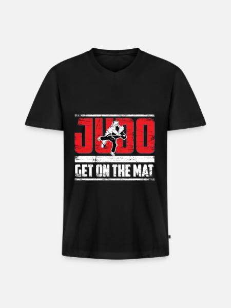 judo - Men's Premium Organic T-shirt with V-neck - black