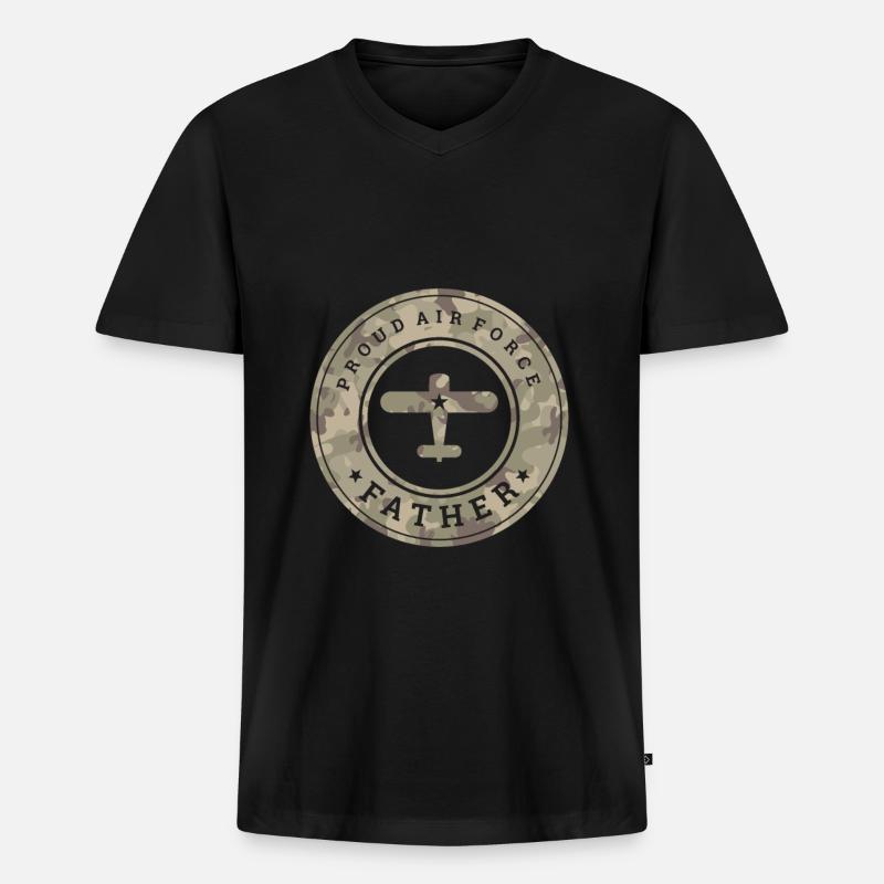 Luftwaffe Airforce - Männer Premium Bio T-Shirt mit V-Ausschnitt - Schwarz