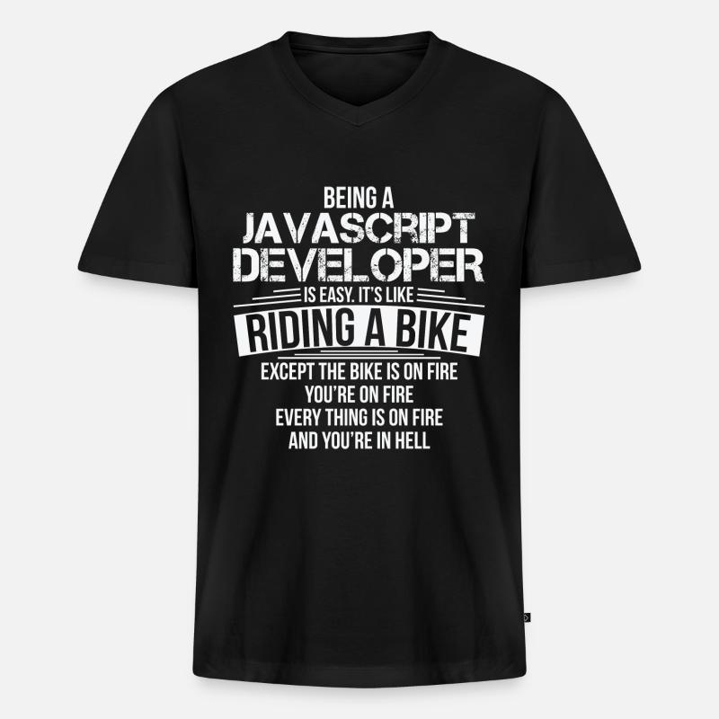 Beruf Computer Geeks Lustiges Geschenk - Männer Premium Bio T-Shirt mit V-Ausschnitt - Schwarz