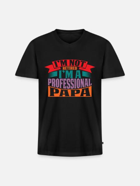 Father's Day - Men's Premium Organic T-shirt with V-neck - black