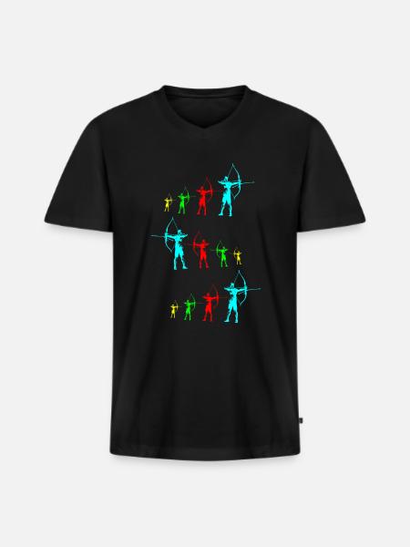 Bogenschütze Bogenschießen Bogenjagd Geschenk - Männer Premium Bio T-Shirt mit V-Ausschnitt - Schwarz