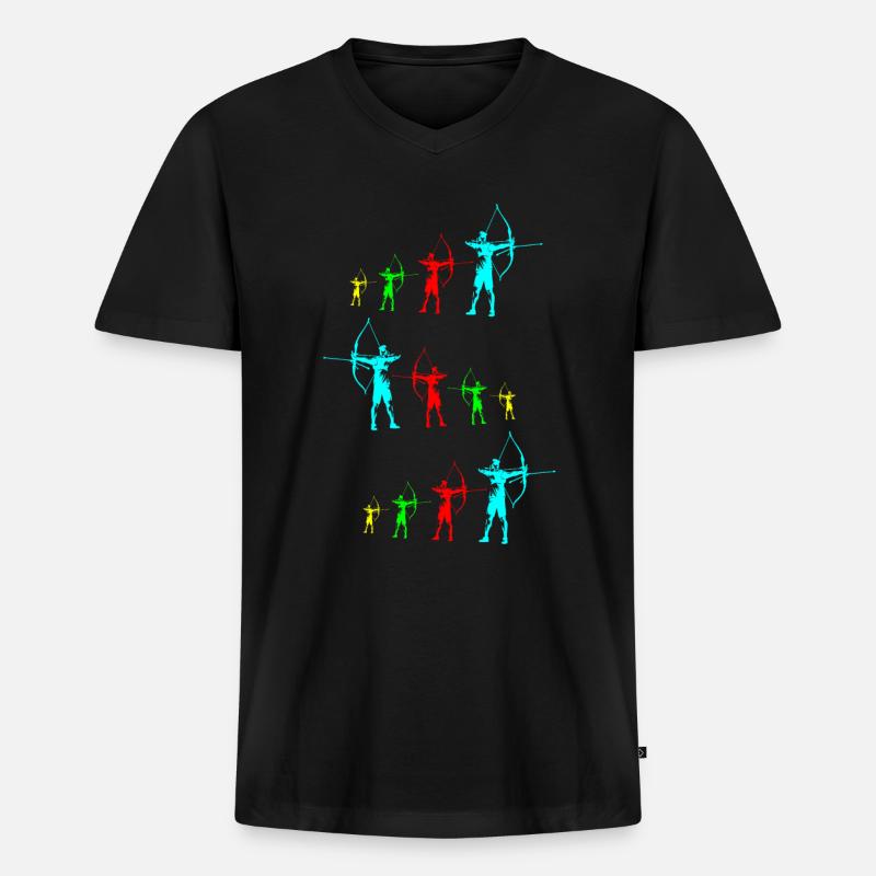 Bogenschütze Bogenschießen Bogenjagd Geschenk - Männer Premium Bio T-Shirt mit V-Ausschnitt - Schwarz