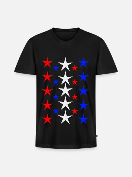 Sterne - Männer Premium Bio T-Shirt mit V-Ausschnitt - Schwarz