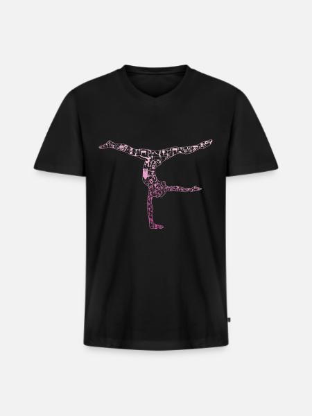 Gymnastique - T-shirt encolure en V Premium bio Homme - noir