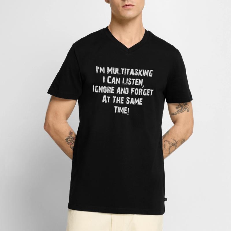 ADHD - Multitasking Men's Premium Organic T-shirt with V-neck