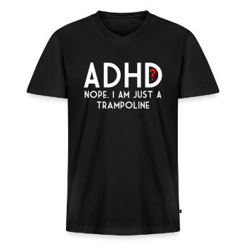 ADHD - Men's Premium Organic T-shirt with V-neck - black - Front - Nico (187cm)