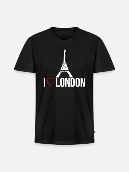 i love london - Men's Premium Organic T-shirt with V-neck - black