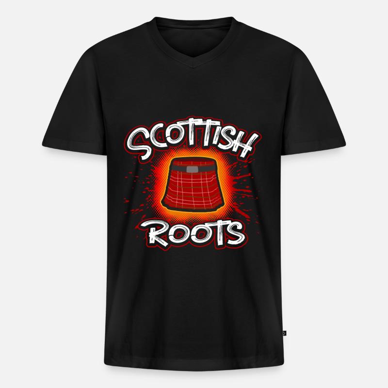 Schottland - Männer Premium Bio T-Shirt mit V-Ausschnitt - Schwarz