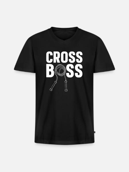 Cross Boss Springseil Springseil Training - Men's Premium Organic T-shirt with V-neck - black