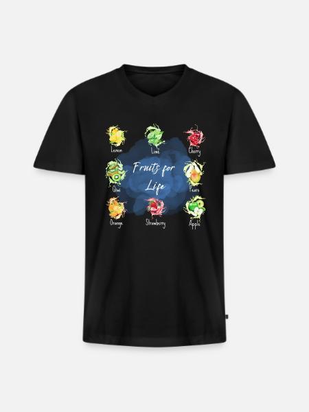 fruits for life - Men's Premium Organic T-shirt with V-neck - black
